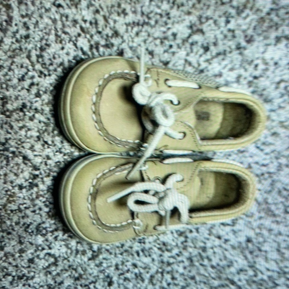 Sperry kids tan boat shoes